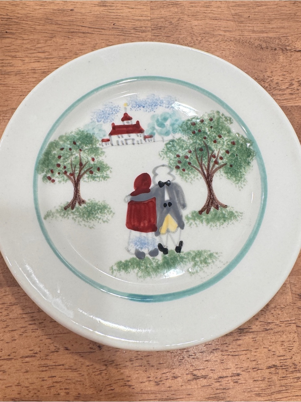 Vintage Emerson Creek Pottery Plate Mt Vernon George Martha Washington 7.5”